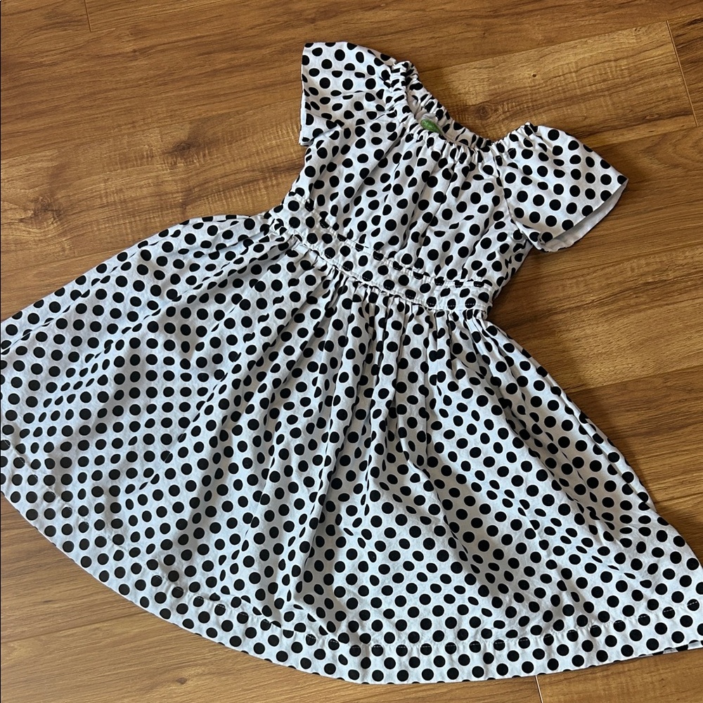 Vintage Polka Dot Kids Dress - Black and White